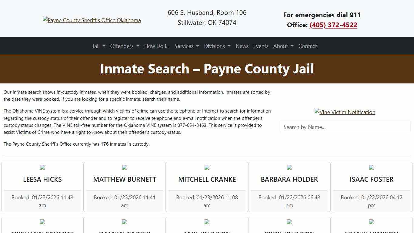 Inmate Search County Sheriff's Office